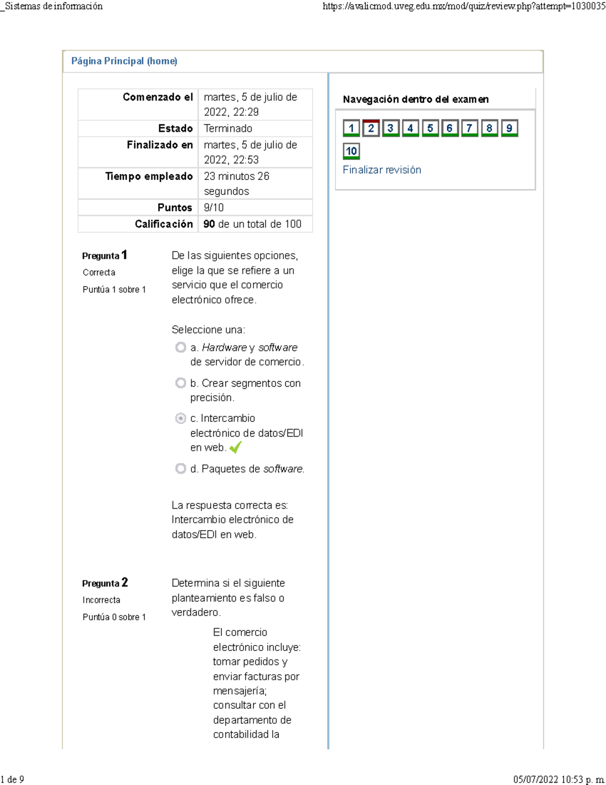 Sistemas De Información Primer Examen Parcial - Página Principal (home ...