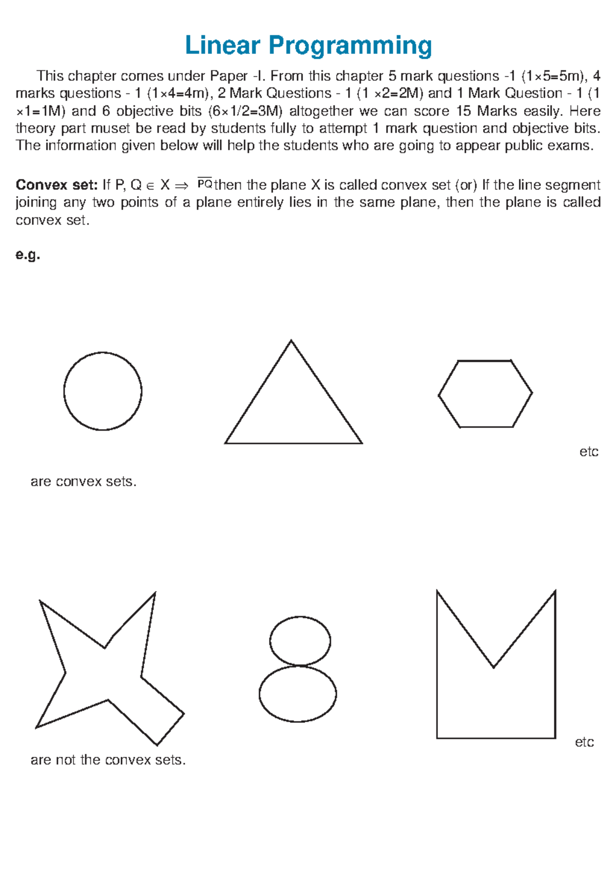 Linear Programming - This chapter comes under Paper -I. From this ...