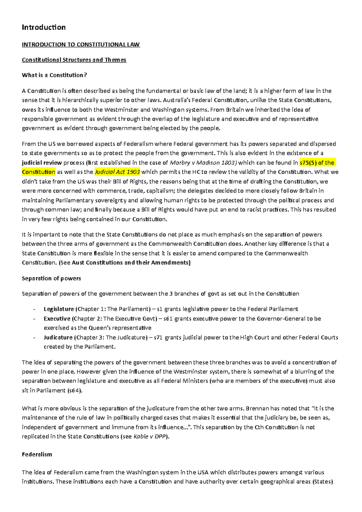 3. Publaw notes - Summary Public Law - Introduction INTRODUCTION TO ...