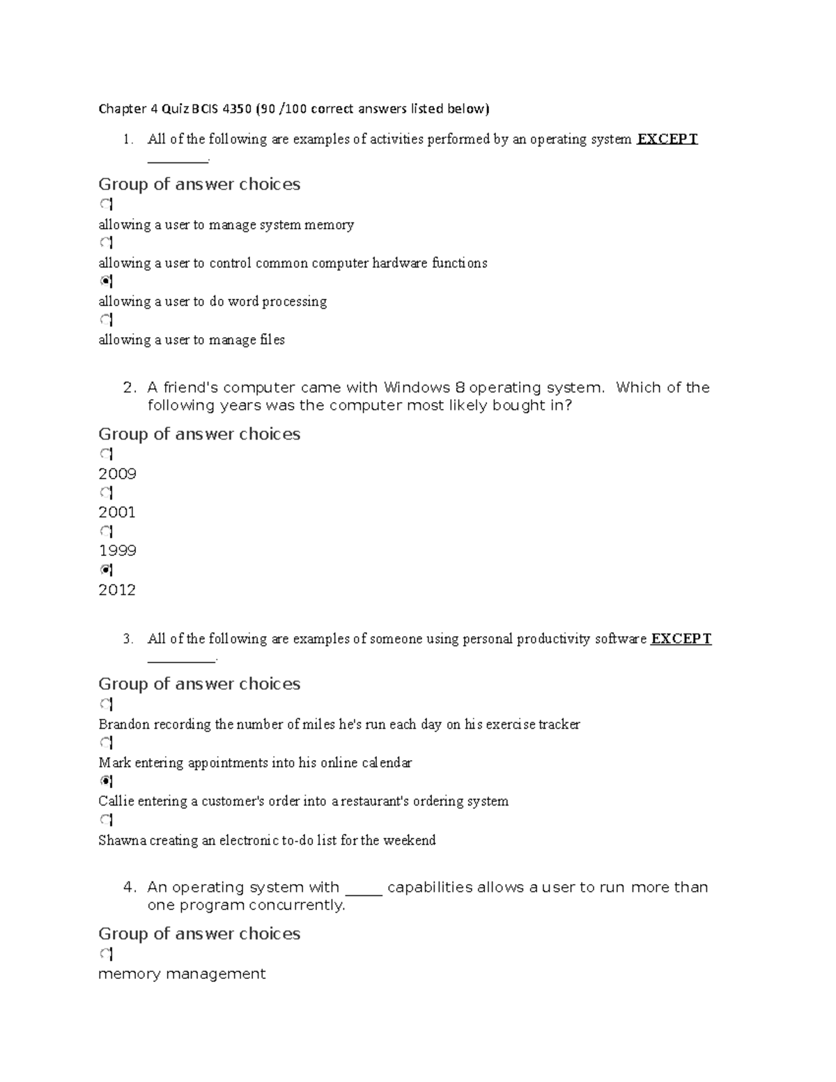 Chapter 4 BCIS 4350 - Quiz Answers - Chapter 4 Quiz BCIS 4350 (90 /100 ...