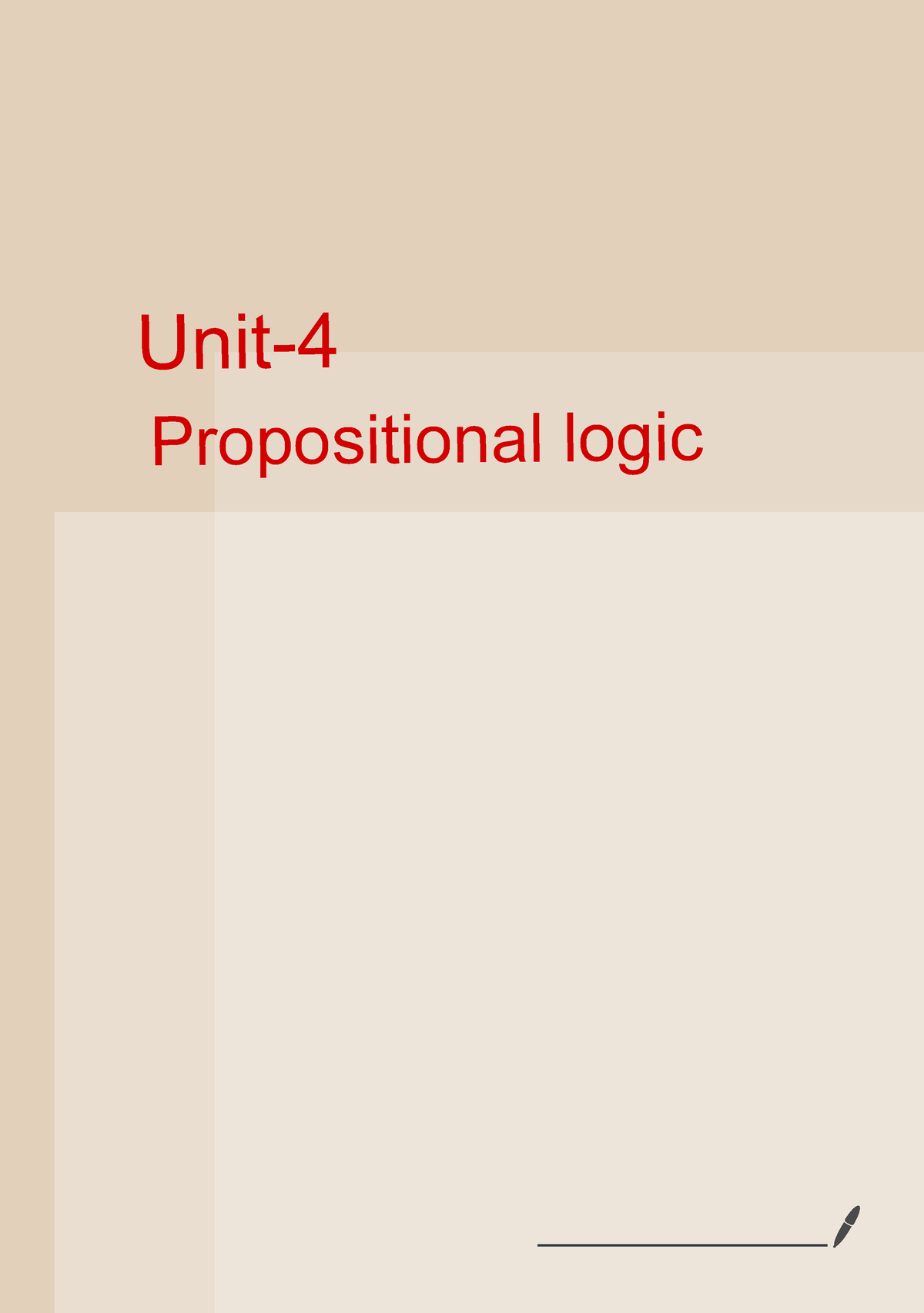 Sessions 0-8 Propositional Logic - Propositional Logic Unit- Course ...