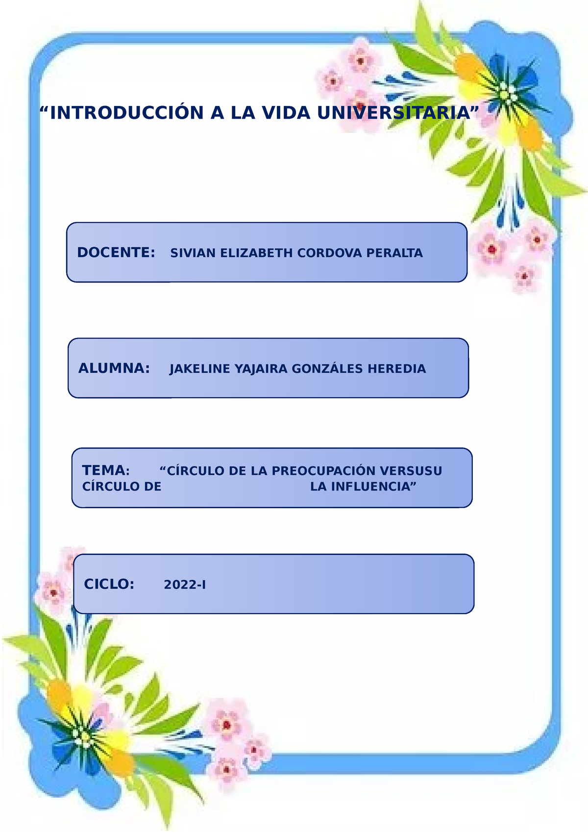 S5.s1 Comprensión Y Redacción - “INTRODUCCIÓN A LA VIDA UNIVERSITARIA ...