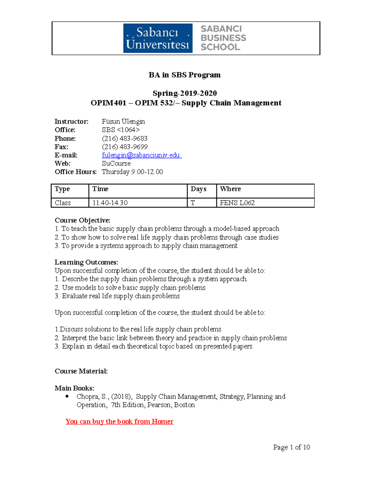 OPIM401 – OPIM 532 2019 Spring online - Supply Chain Management - Studocu