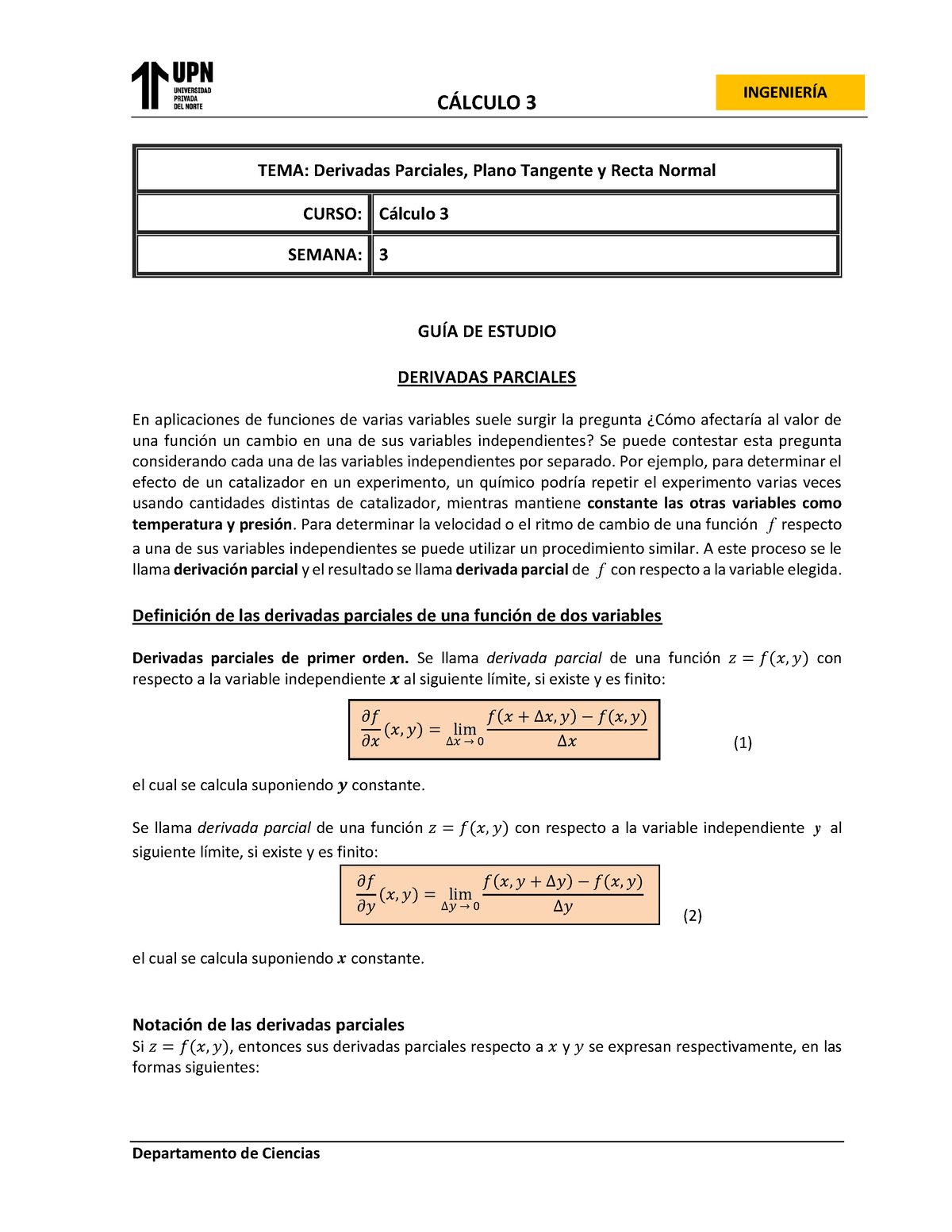 HOJA DE Taller DE Ejercicios Y Teoría - Semana 3-CALC3-2023-1 - C¡LCULO ...