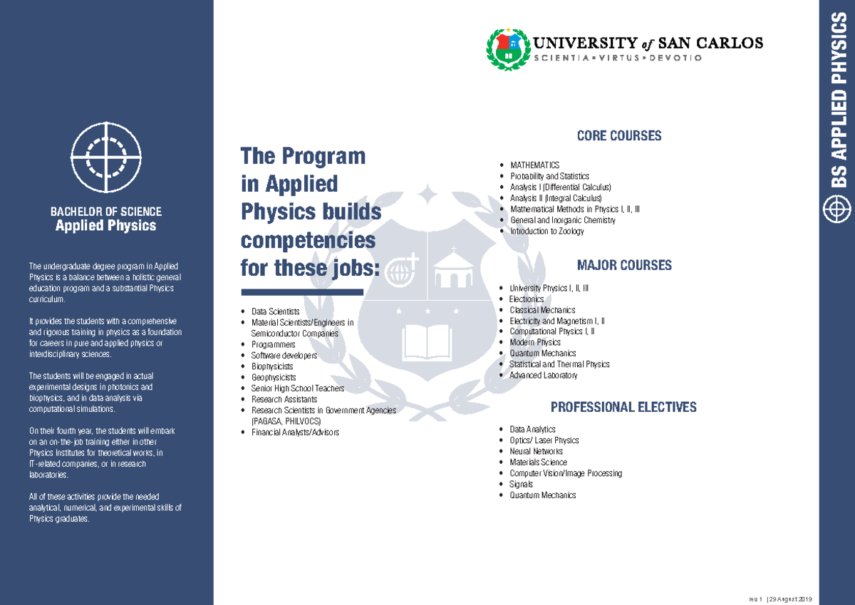 Applied Physics-rev-1 - BS APPLIED PHYSICS BACHELOR OF SCIENCE Applied ...