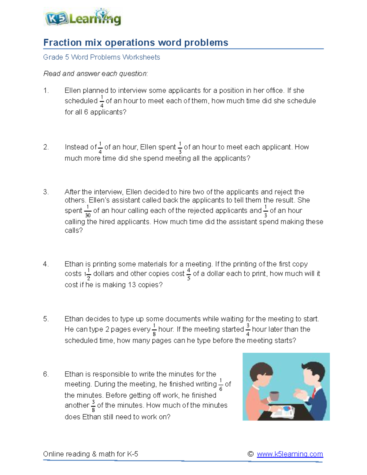 Fractions Mixed Operations - Ellen Planned To Interview Some Applicants 