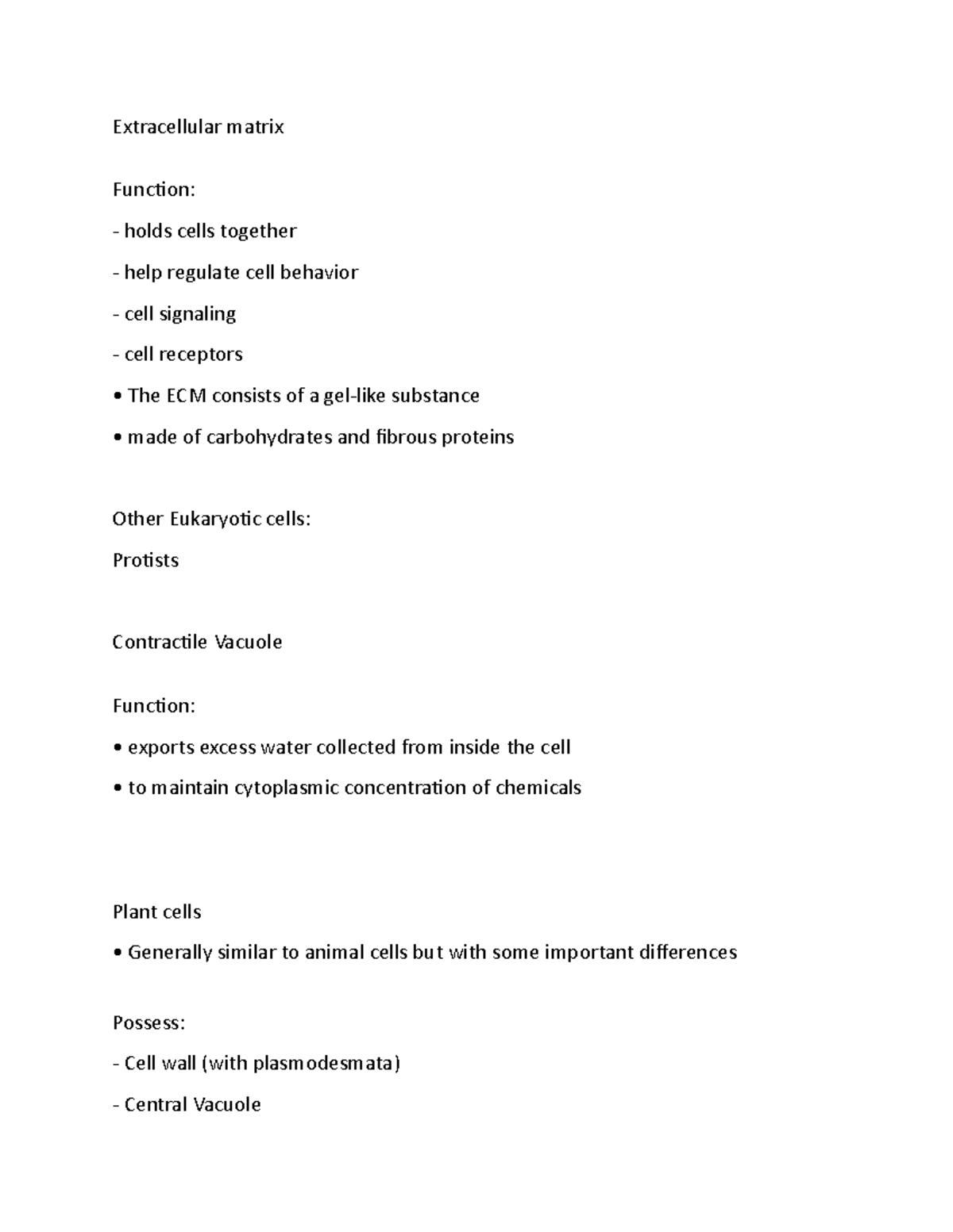 26 - Extracellular matrix - Extracellular matrix Function: holds cells ...