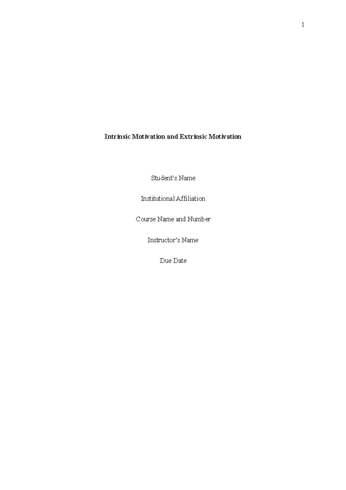 Intrinsic Motivation And Extrinsic Motivation Intrinsic Motivation Intrinsic Motivation And Extrinsic Motivation Intrinsic Motivation
