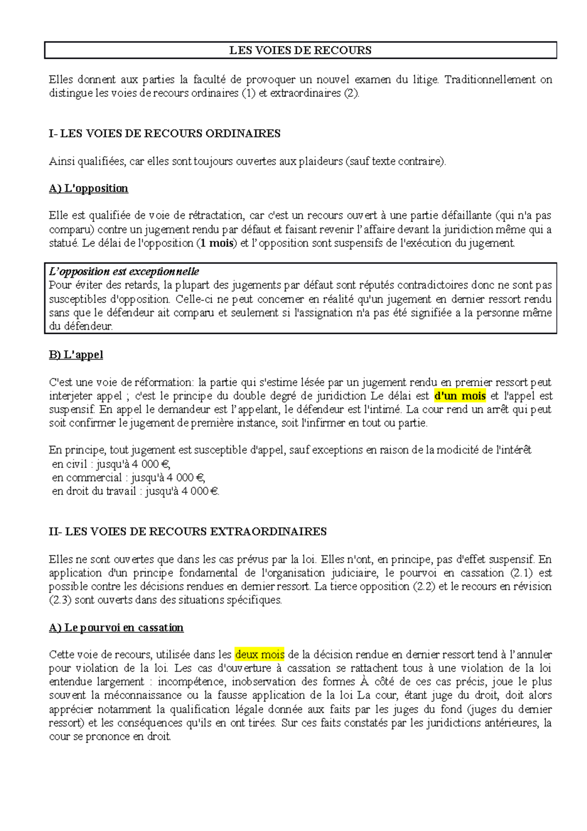 Les voies de recours cours - LES VOIES DE RECOURS Elles donnent aux ...
