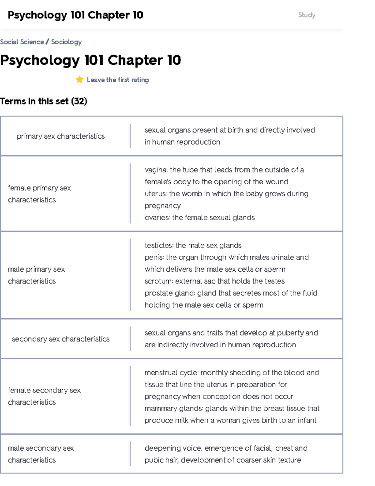 Psychology 101 Chapter 10 Flashcards - Psychology 101 Chapter 10 Leave ...