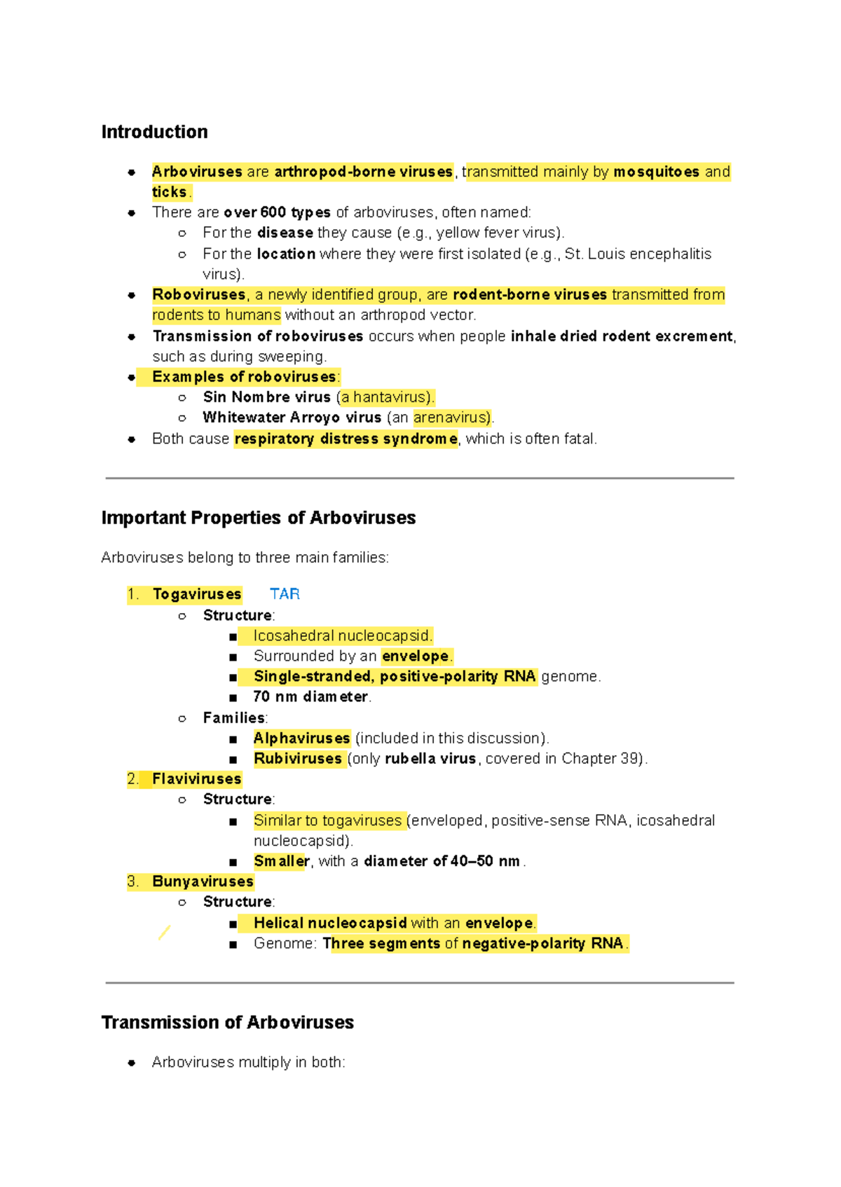 42 - Levinson microbiology chapter 42 - Introduction Arboviruses are ...