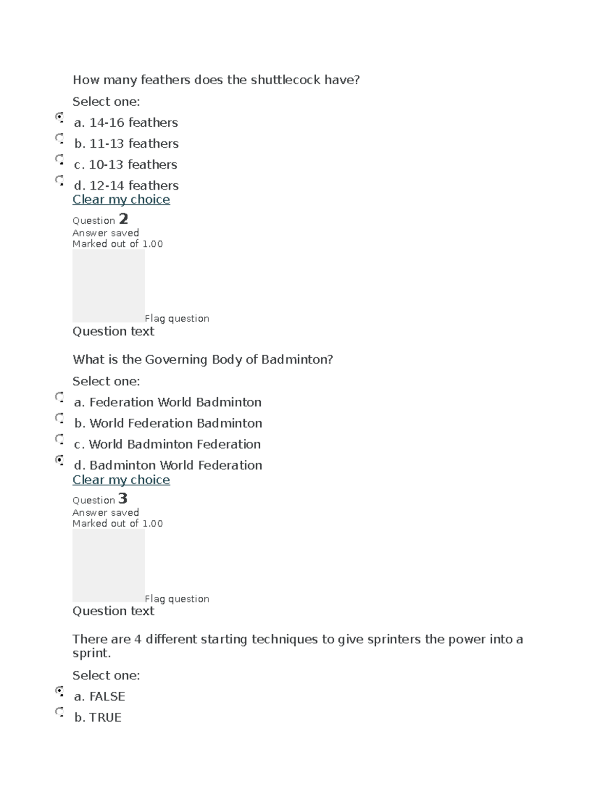 Lecture notes 1 How many feathers does the shuttlecock