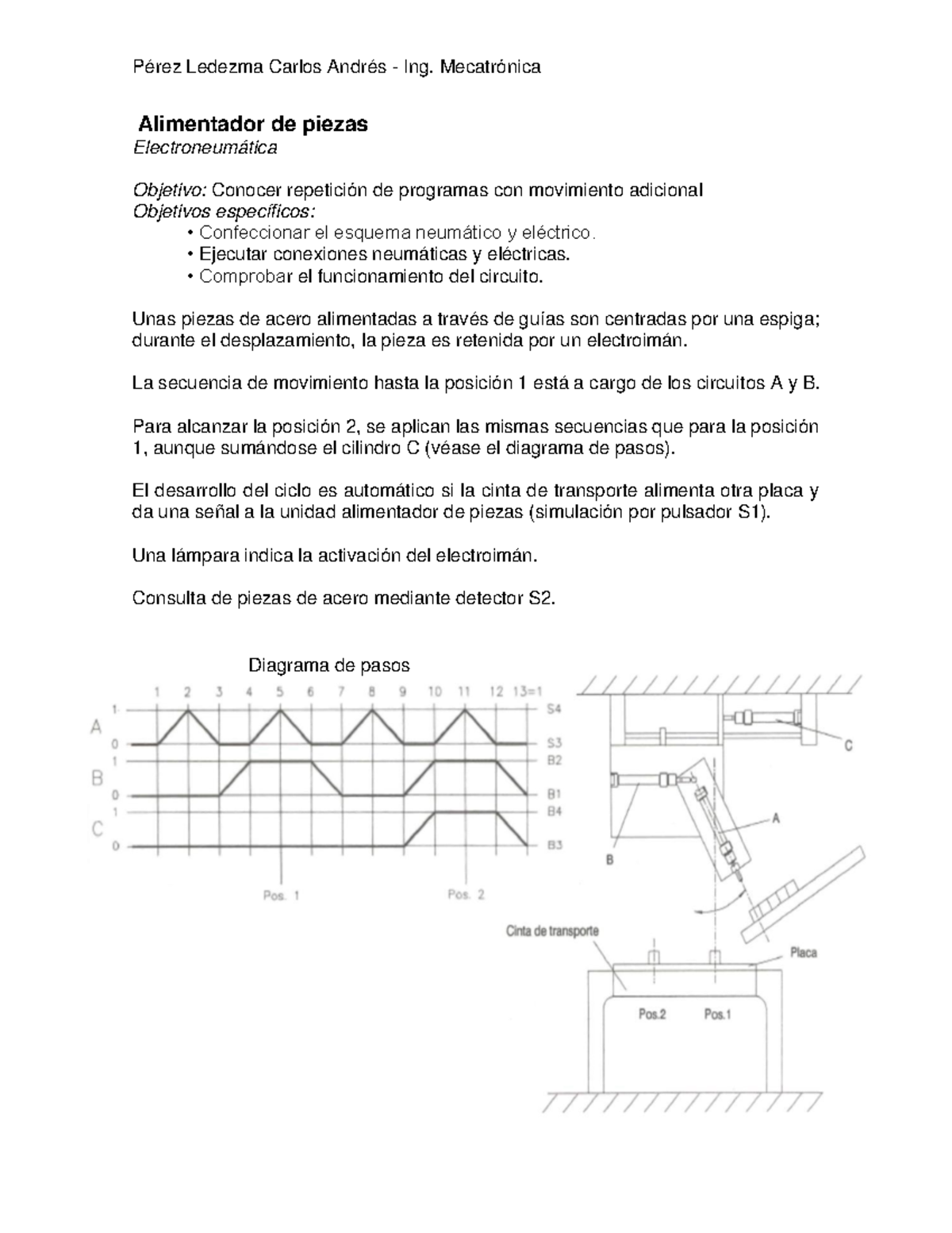 Alimentador de piezas (método paso a paso) - Alimentador de piezas  Electroneumática Objetivo: - Studocu