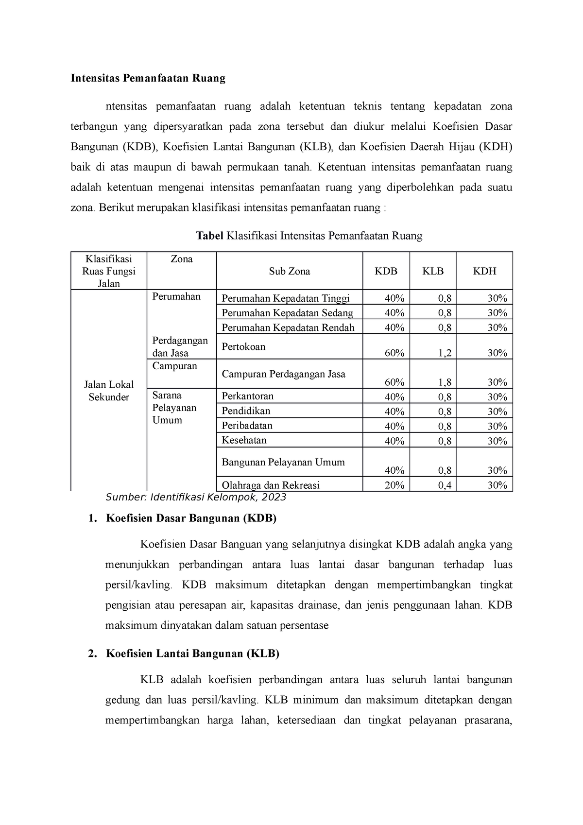 Intensitas Pemanfaatan Ruang - Intensitas Pemanfaatan Ruang Ntensitas ...