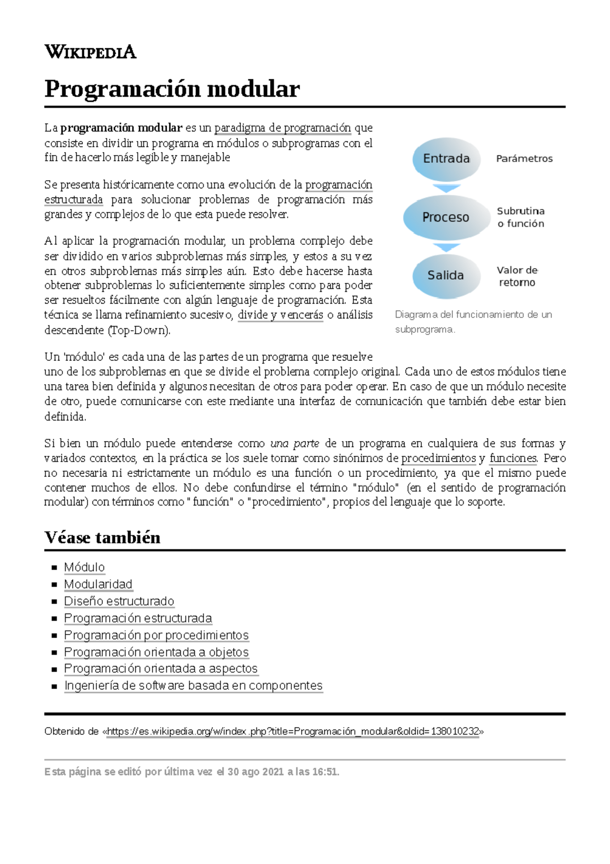Programación modular - todas las clases eventos de esto - Diagrama del ...