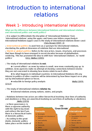 WEEK 3 - lecture slides and notes for intro to international relations ...