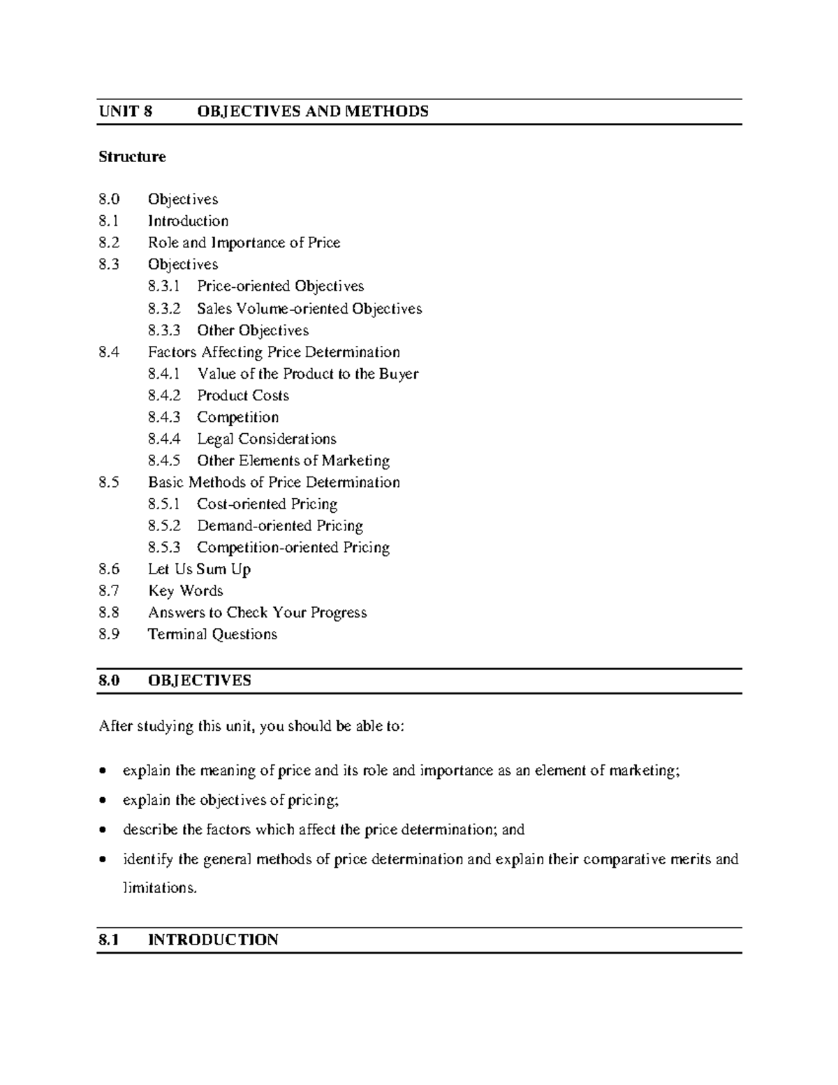 Methods - useful - UNIT 8 OBJECTIVES AND METHODS Structure 8 Objectives ...