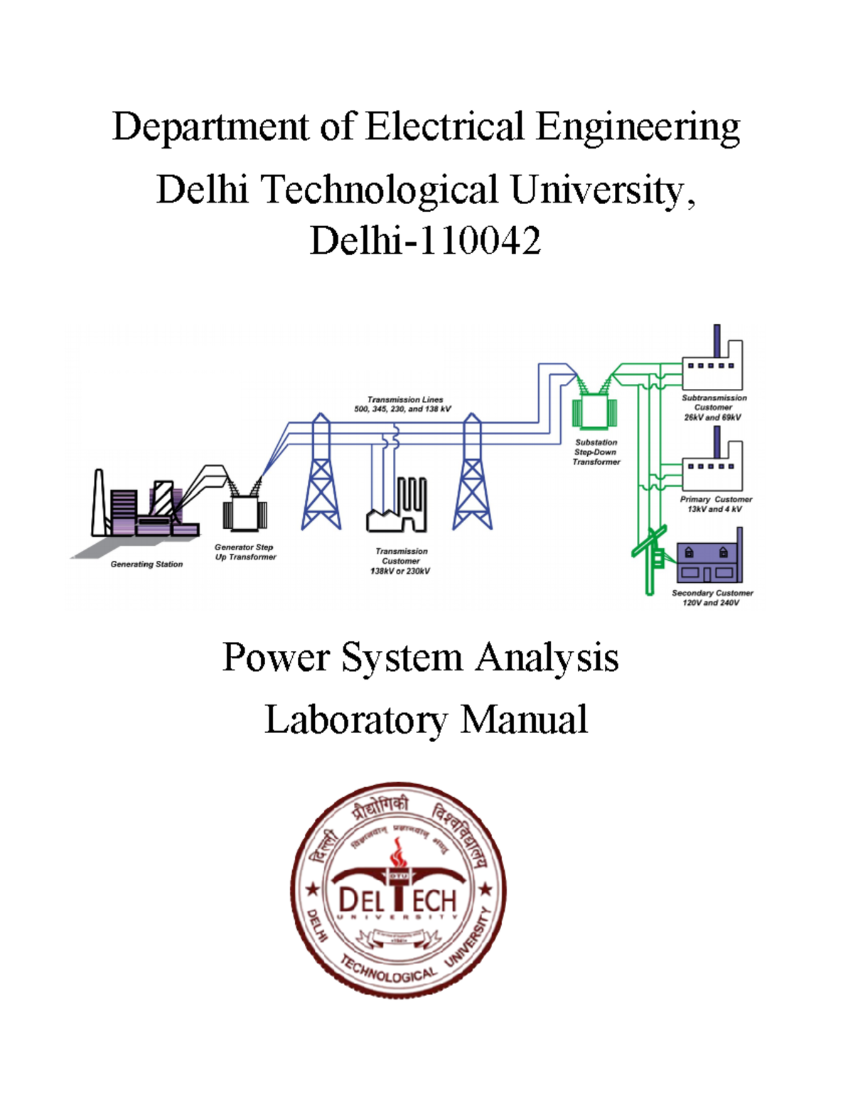 Power System Analysis Laboratory Manual - Department Of Electrical ...