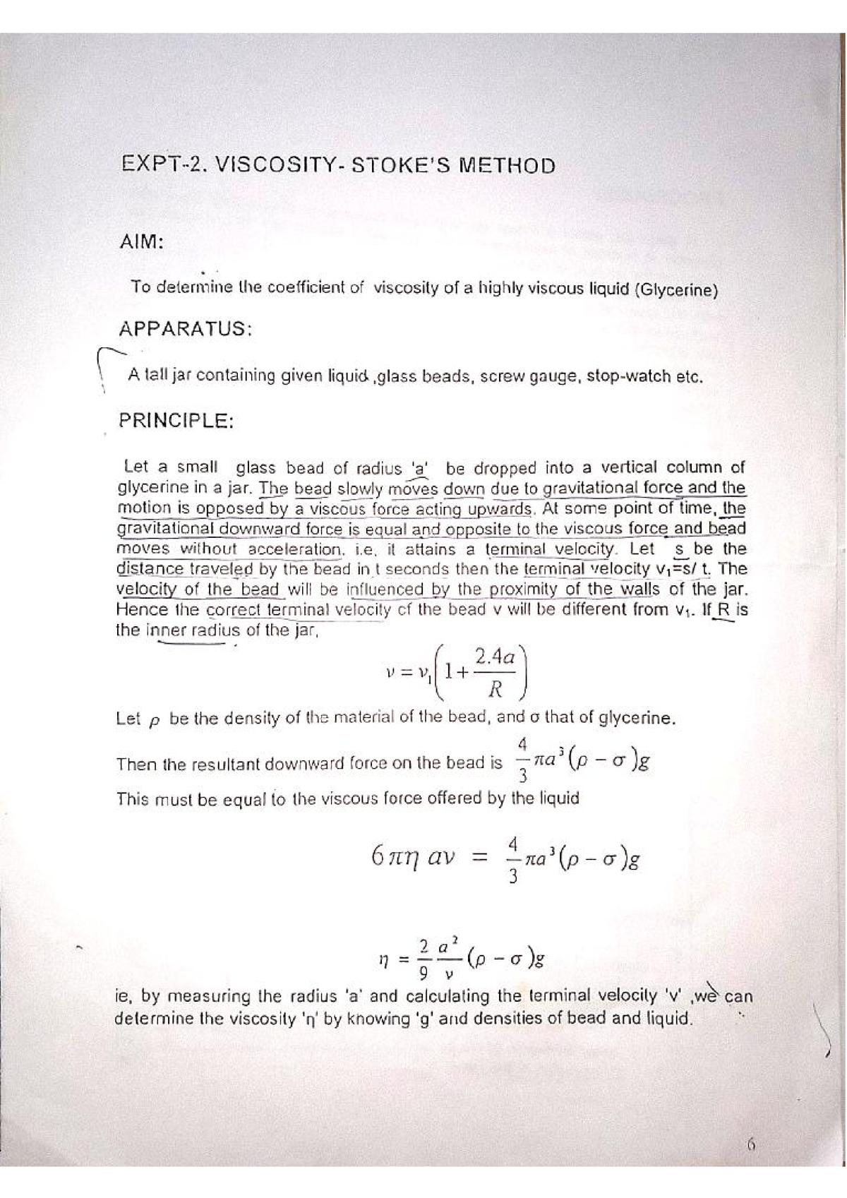 viscosity of liquid by stokes method experiment