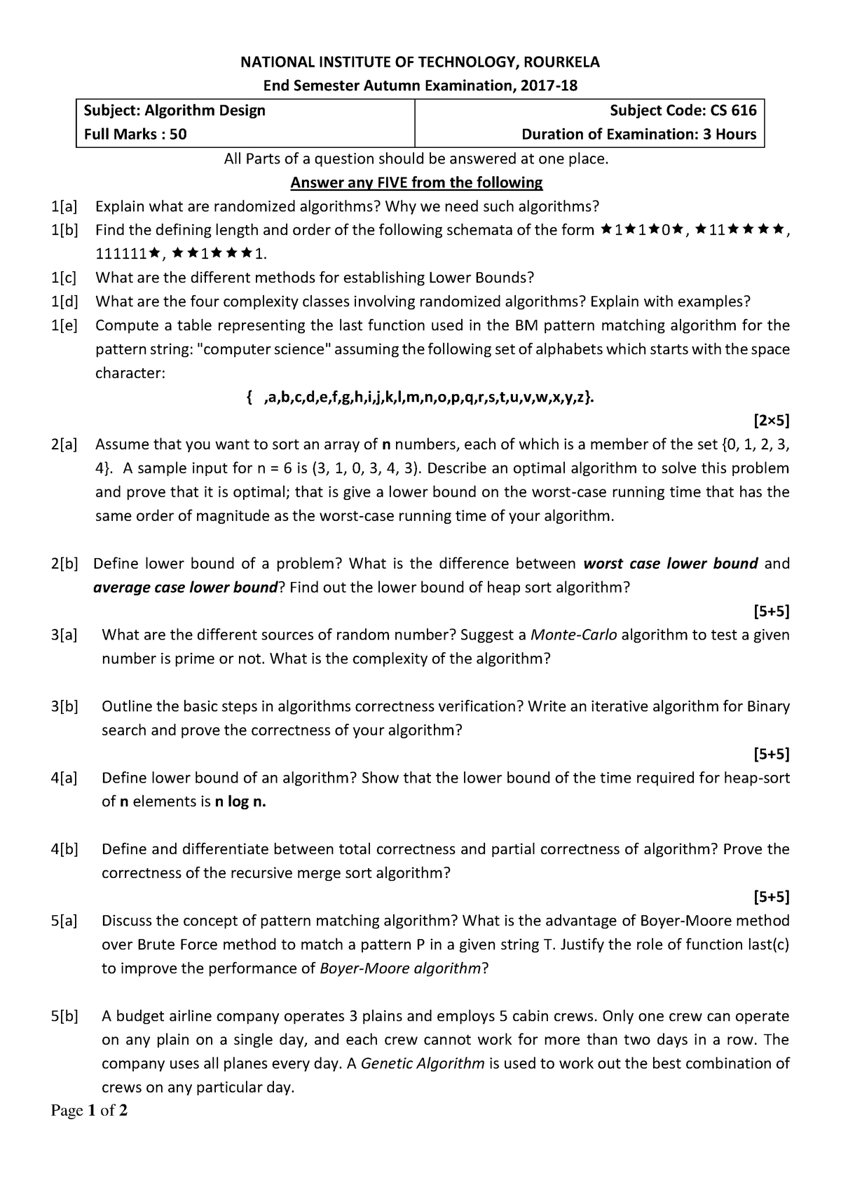 Exam 1 February 2017, Questions - Warning: TT: Undefined Function: 32 ...