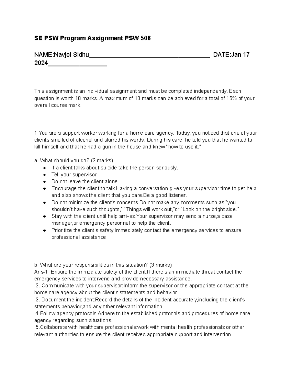 psw module 6 assignment mrs smith