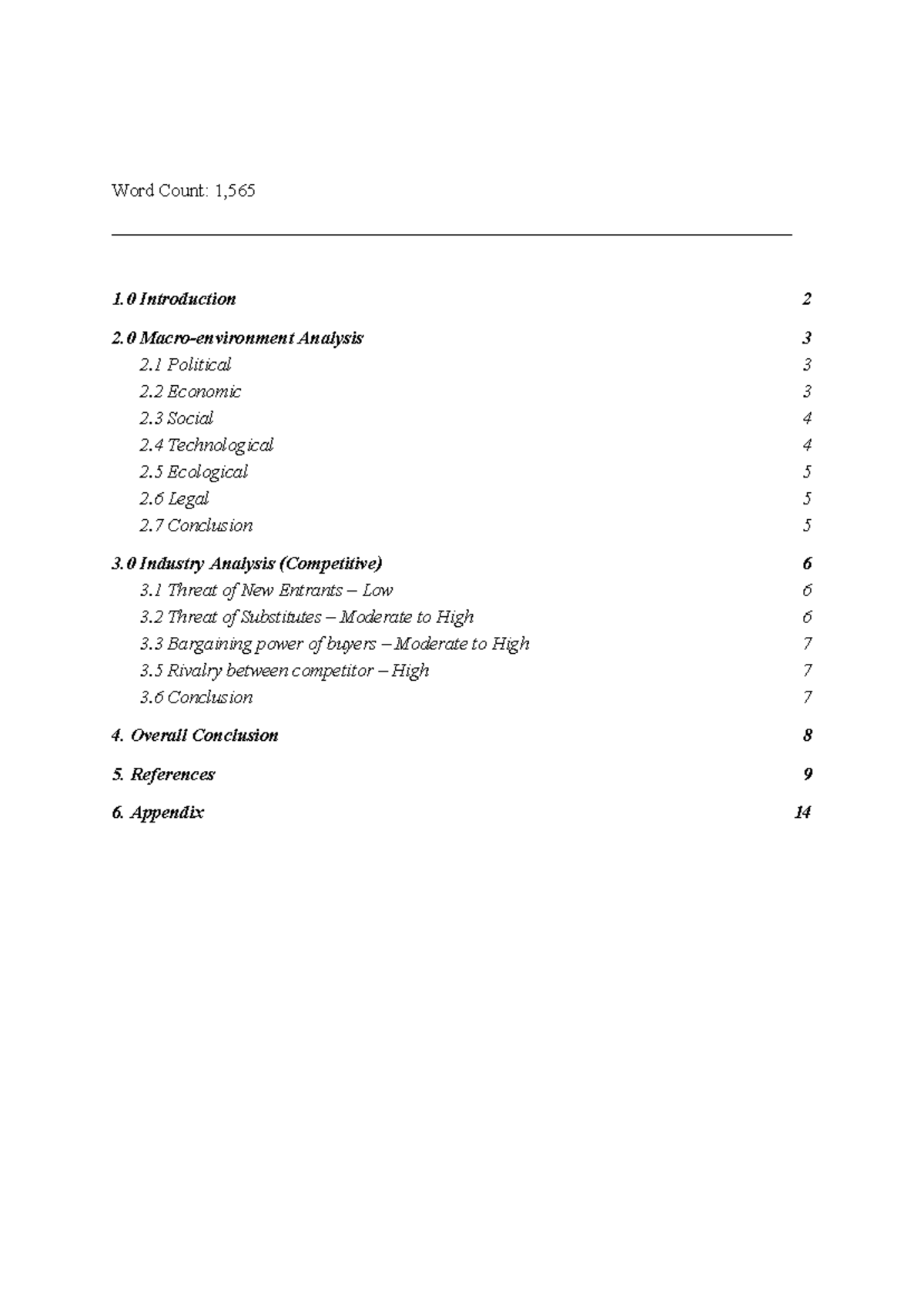 word count university assignment