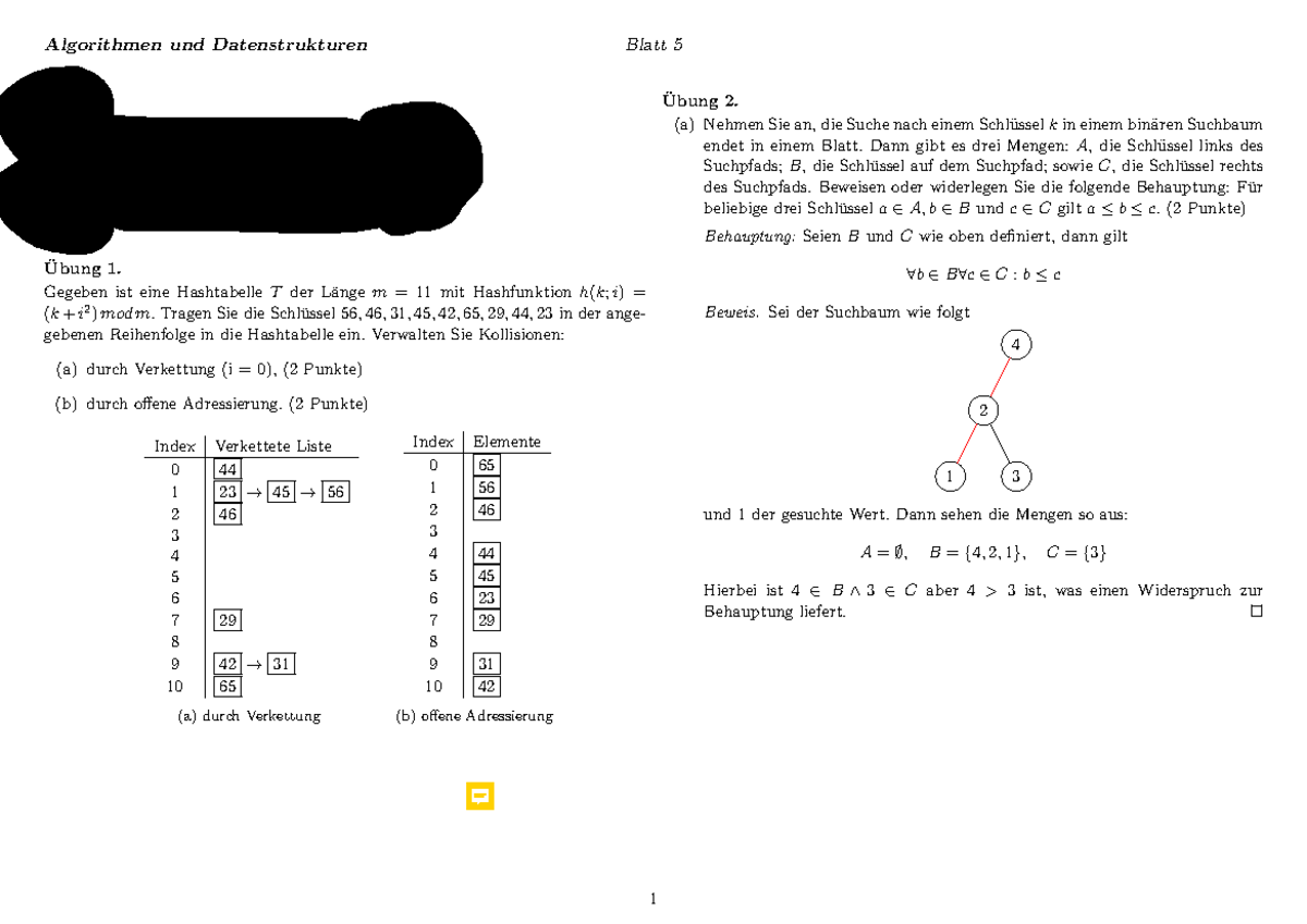 Korrektur Blatt 5 22 Of 20 - Algorithmen Und Datenstrukturen Blatt 5 ...