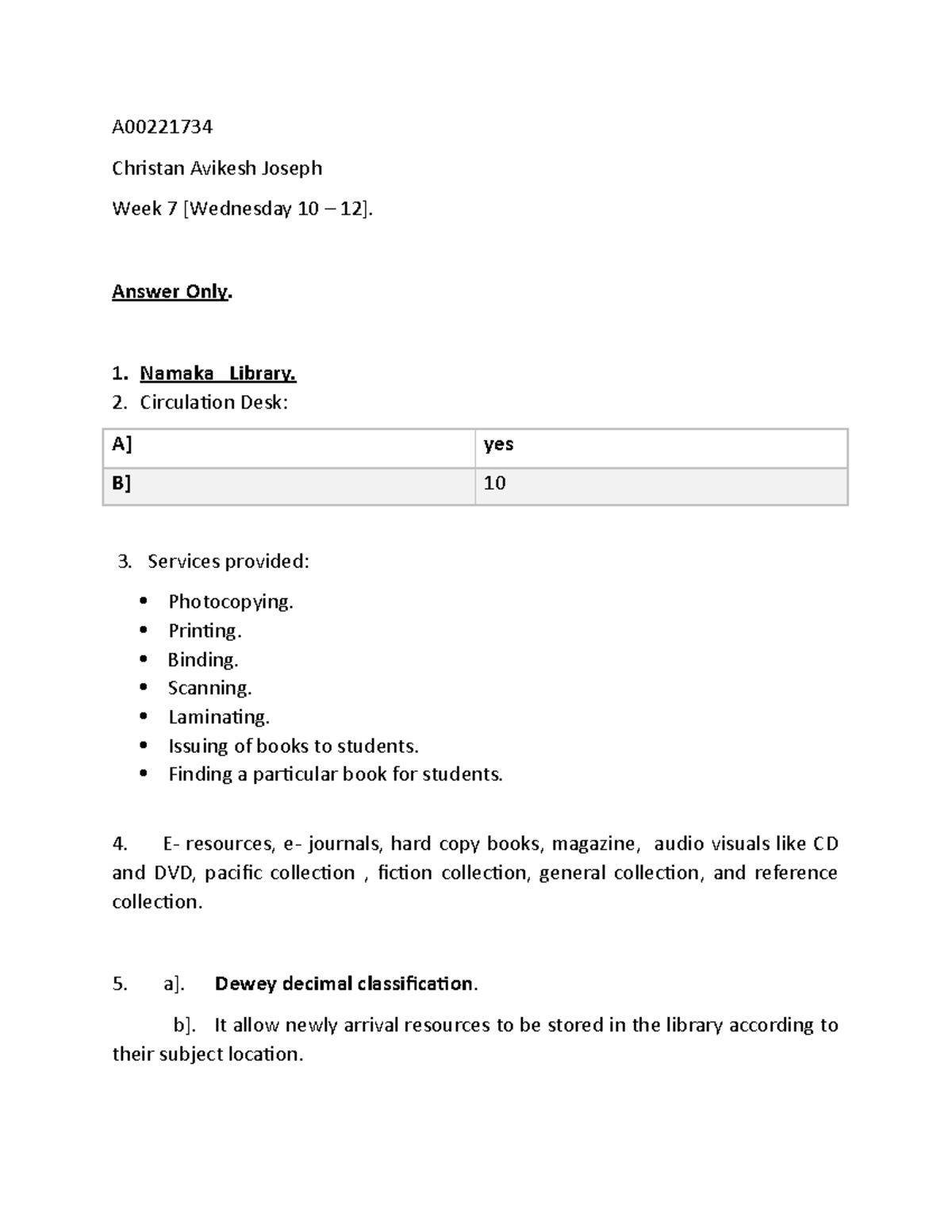 Library Activity For Week 7 A Christan Avikesh Joseph Week 7