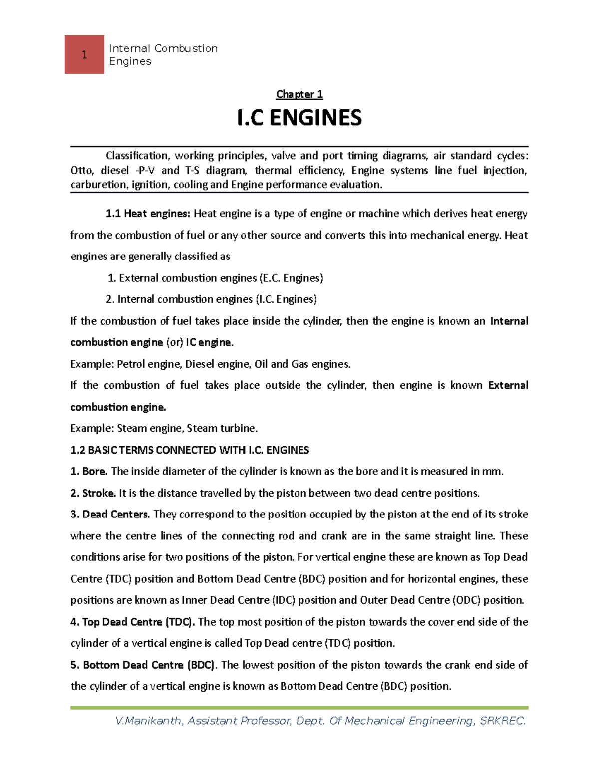 I.C. Engine, PDF, Internal Combustion Engine