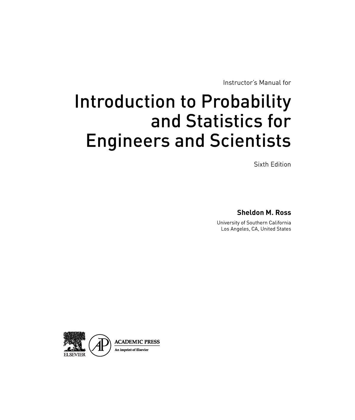 Guide - Good - Instructor’s Manual for Introduction to Probability and ...