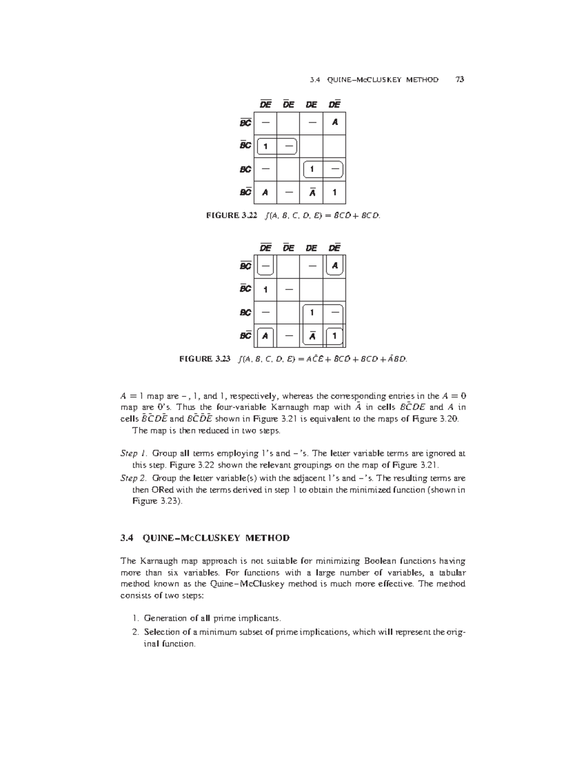 232-01-Quine-Mc Cluskey Method - 3 QUINE–MCCLUSKEY METHOD 73 ¯ þ BCD ...