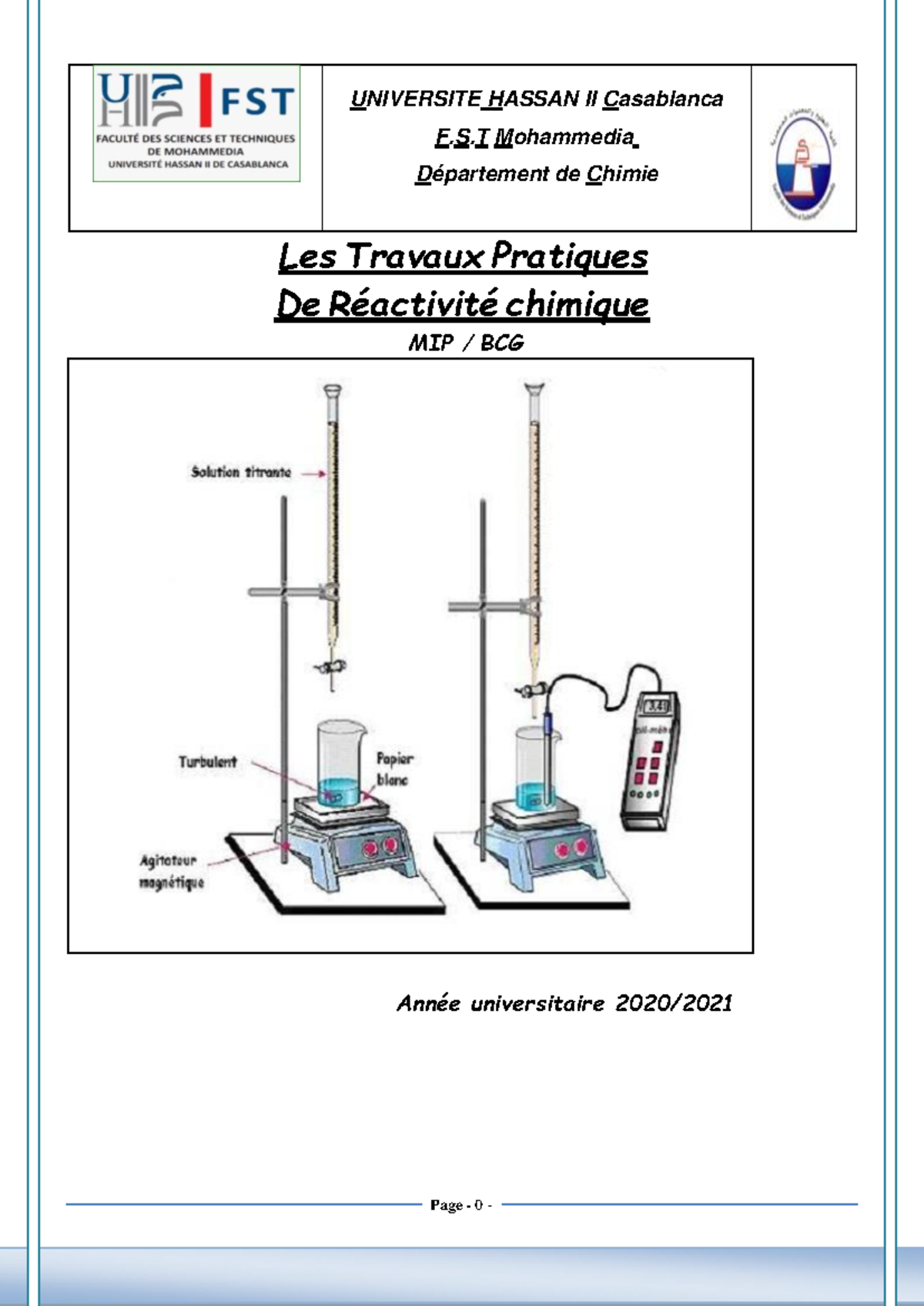 Polycopie Reactivite Chimique MIP (C122)-BCG (C222) 2021 - Page - 0 ...