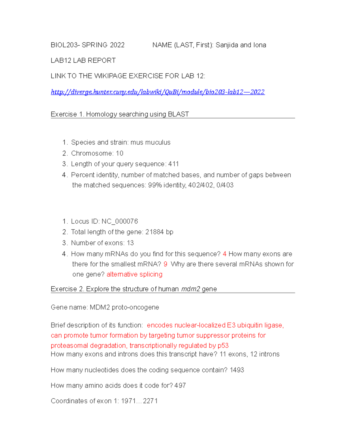 Lab Report 3 - spring 2022 Bio 203 - BIOL203- SPRING 2022 NAME (LAST ...