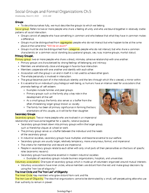 Social Structure and interaction Ch4 - Level of Sociological Analysis ...