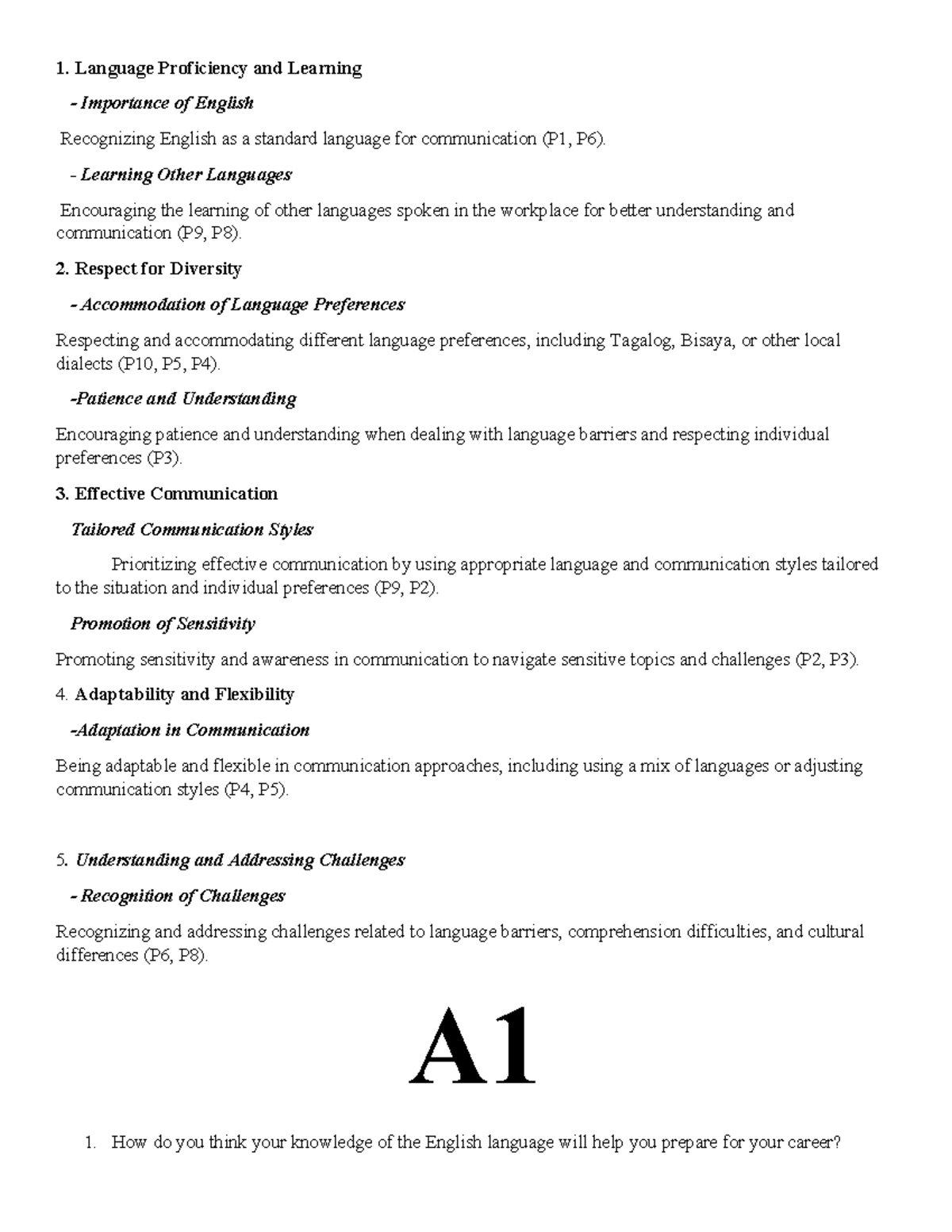DATA Analysis Research final - 1. Language Proficiency and Learning ...
