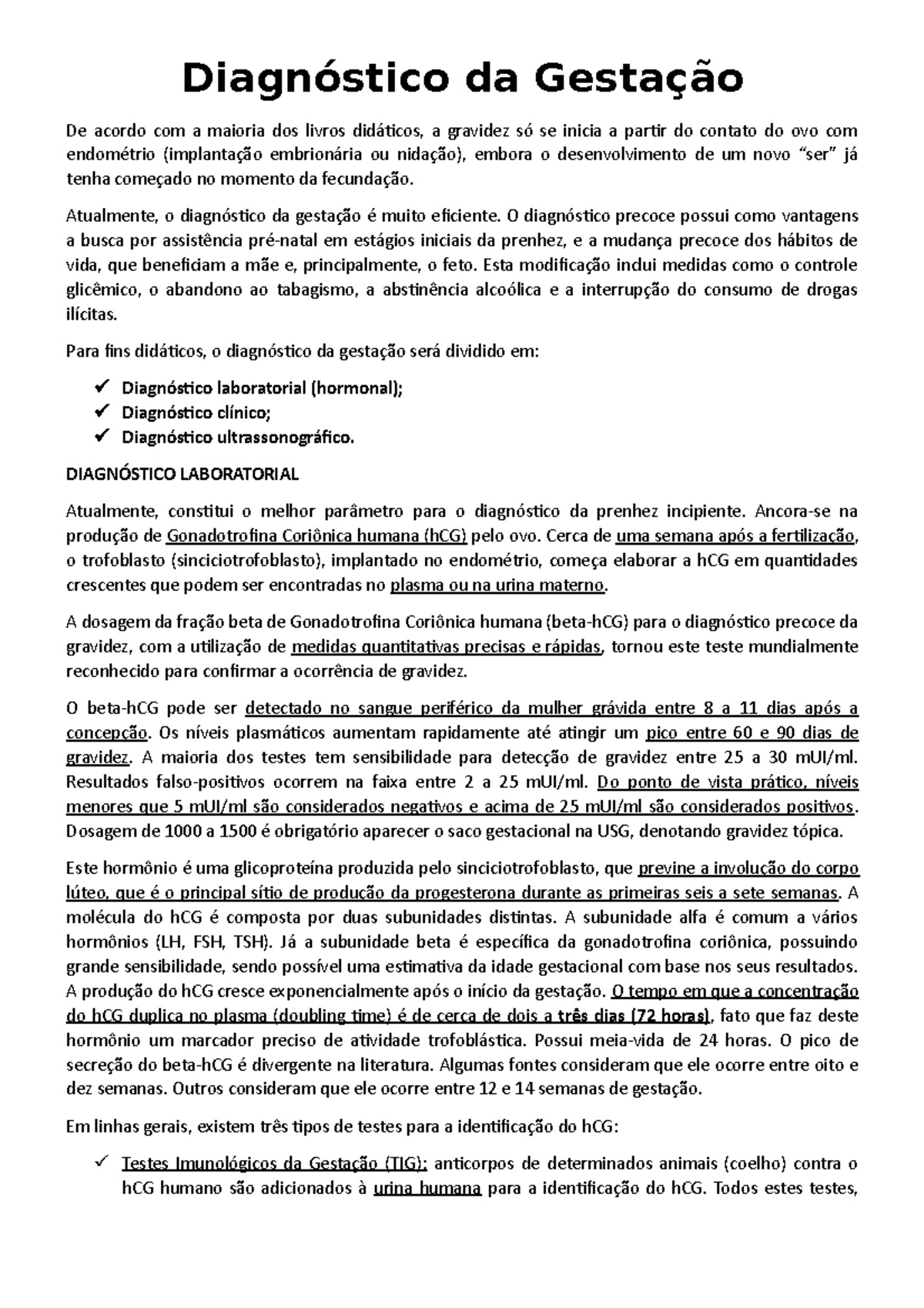 Diagnóstico da Gestação - Diagnóstico da Gestação De acordo com a ...