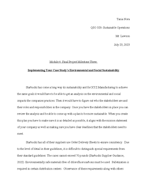 QSO355 milestone 2 TN - n/a - 4-1 Final Project Milestone Two: Risk and ...