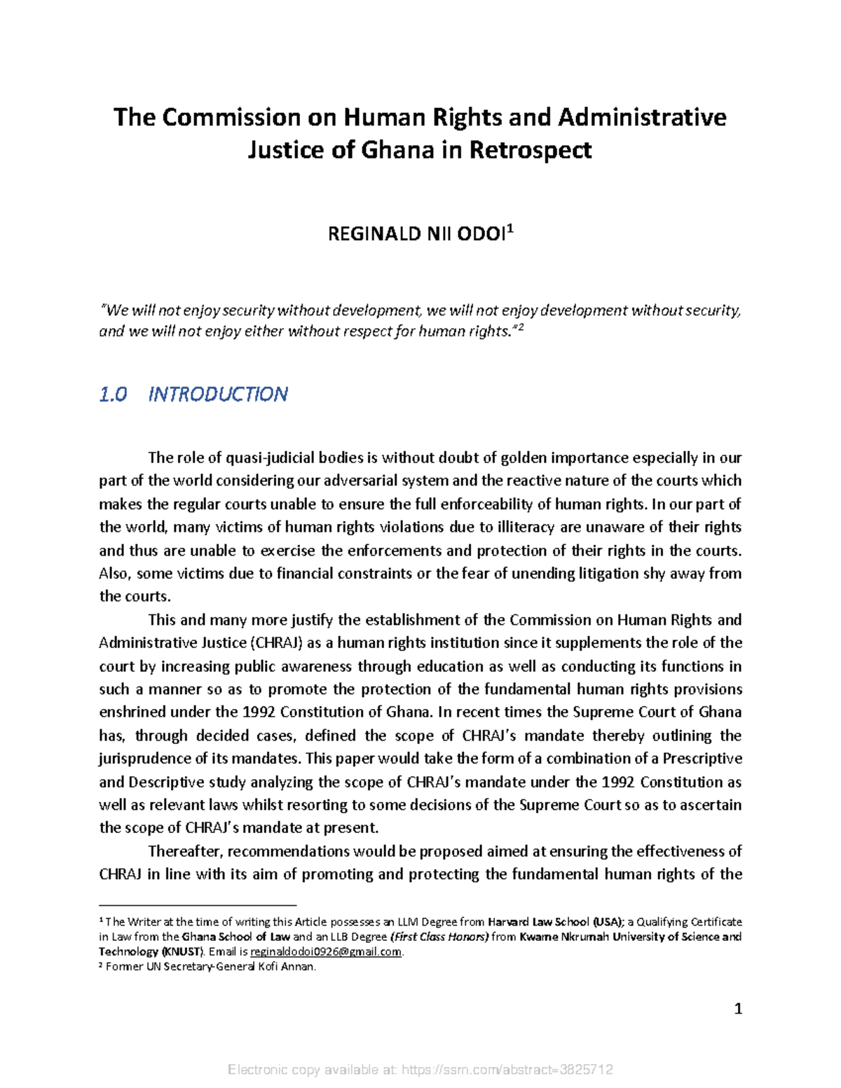 Chraj IN Retrospect 1 The Commission on Human Rights and