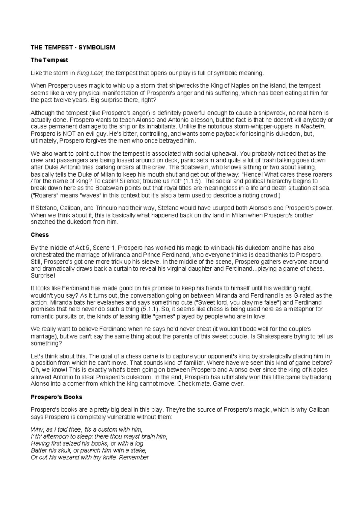 The Tempest Symbolism THE TEMPEST SYMBOLISM The Tempest Like the