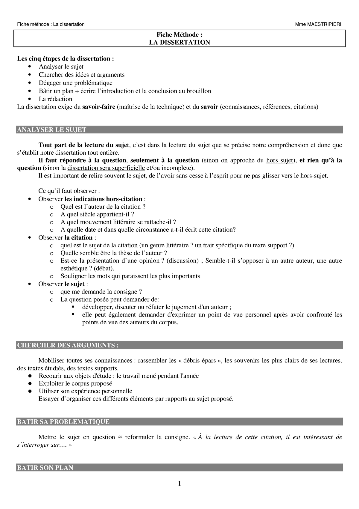 la dissertation fiche methode