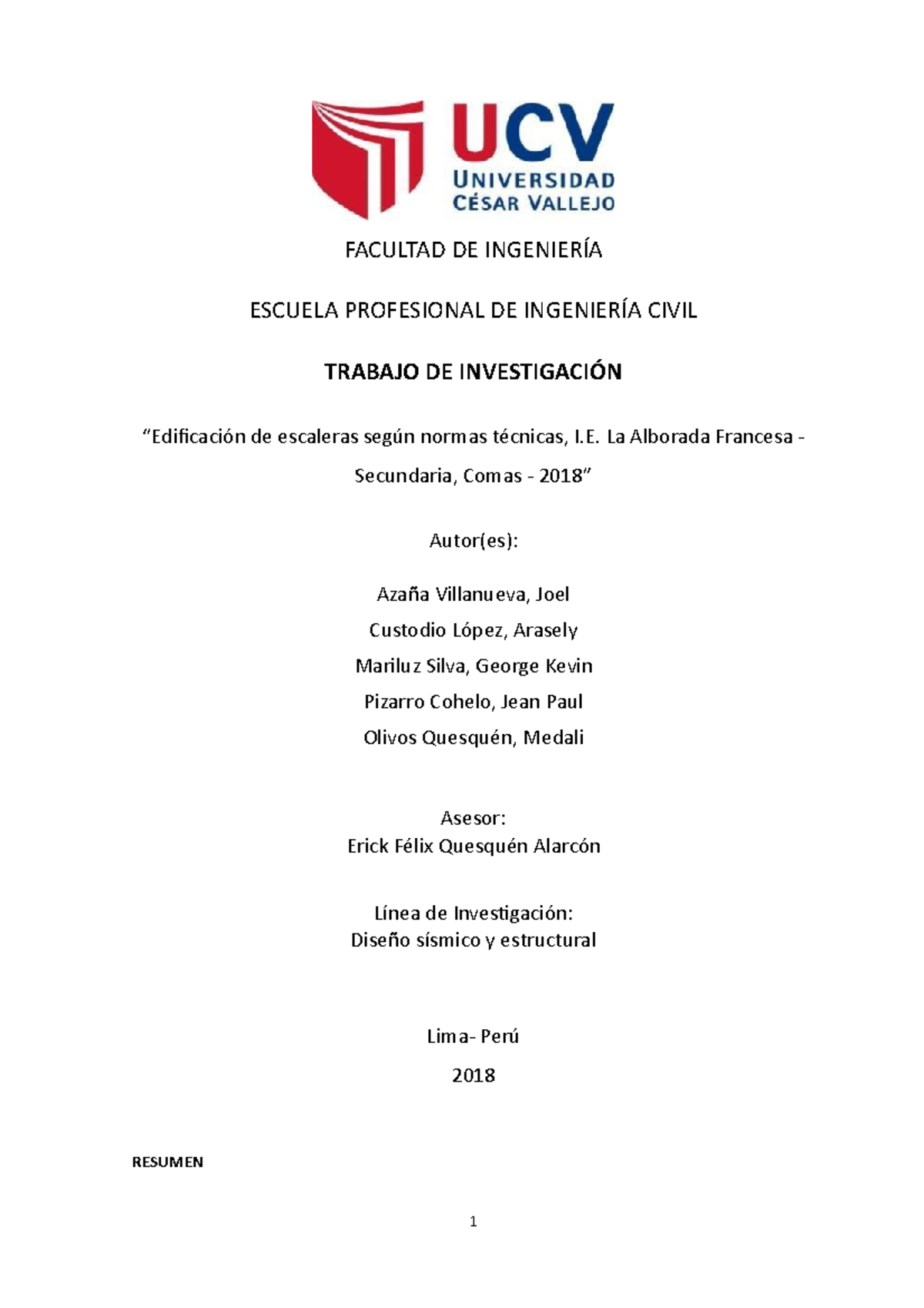 Trabajo de Investigación Mejorado FACULTAD DE INGENIERÍA ESCUELA PROFESIONAL DE INGENIERÍA Trabajo de Investigación Mejorado FACULTAD DE INGENIERÍA ESCUELA PROFESIONAL DE INGENIERÍA