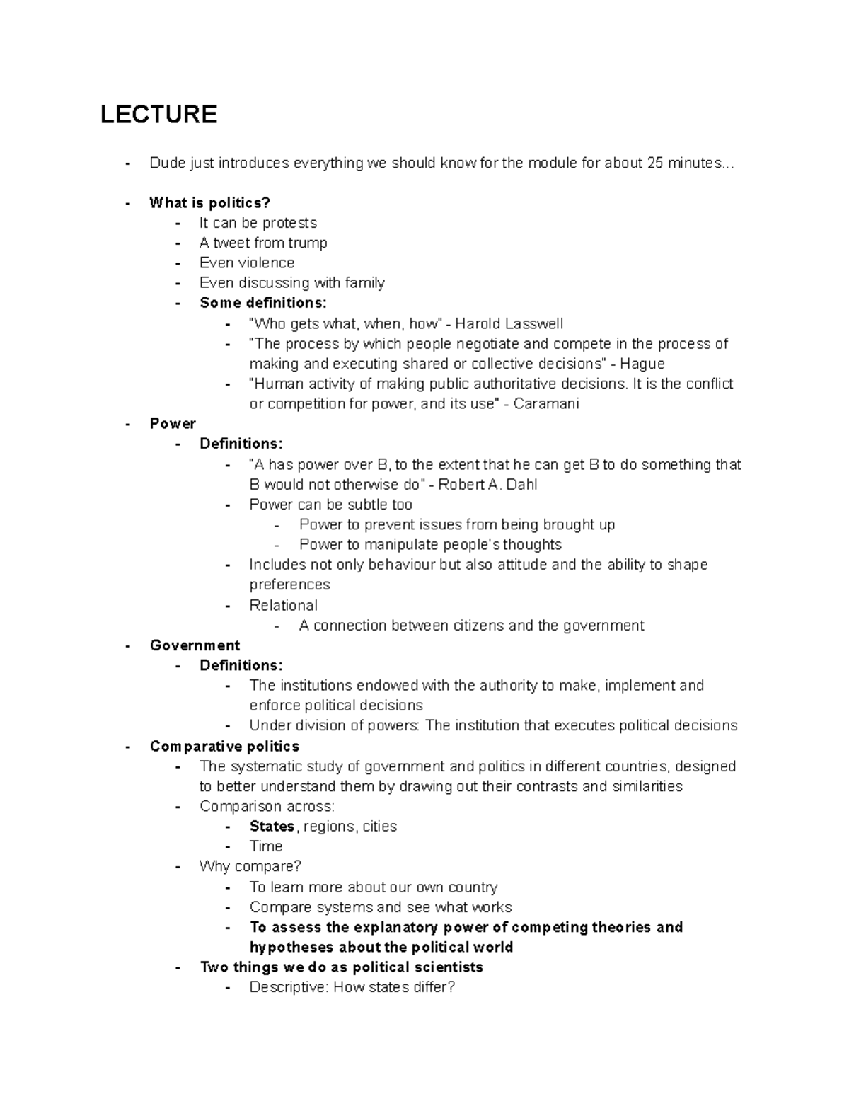 Introduction - Lecture notes 1 - LECTURE - Dude just introduces ...
