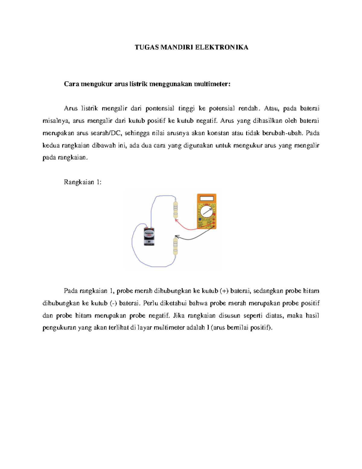 Tugas Elektronika Mengukur Arus Listrik - TUGAS MANDIRI ELEKTRONIKA ...