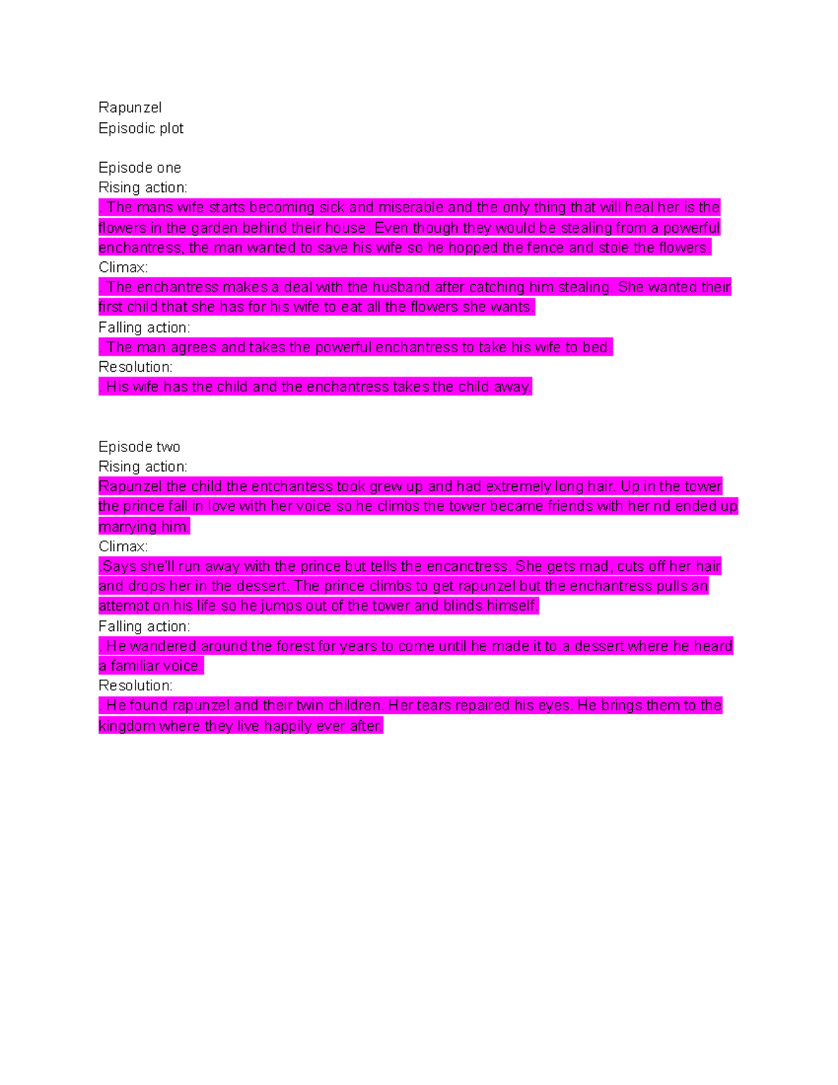 01 07 alternating plot structure rapunzel episodic plot episode one 