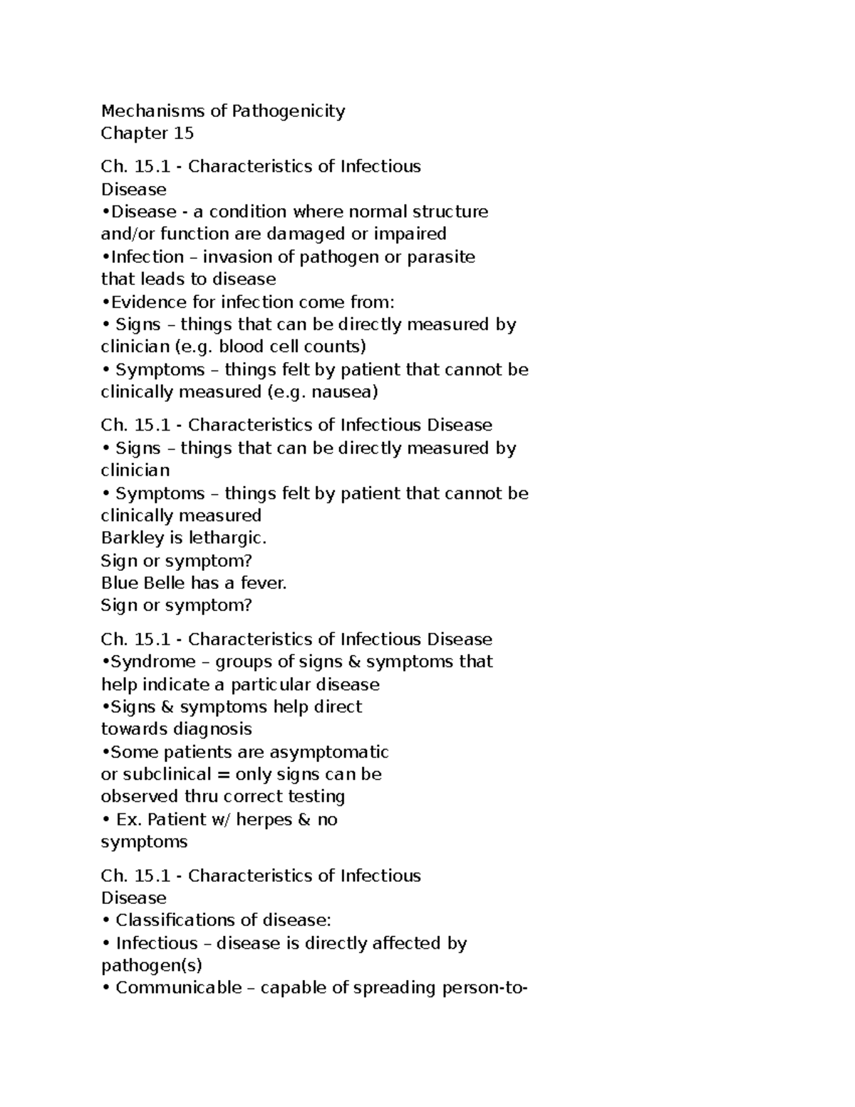 Document 2 - micro - Mechanisms of Pathogenicity Chapter 15 Ch. 15 ...