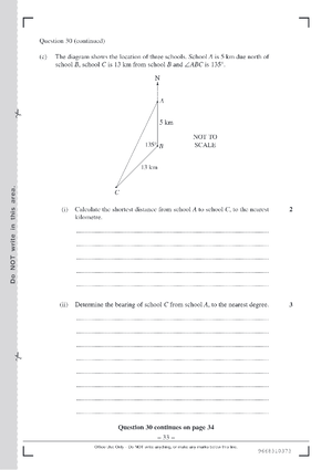 Trig 2018 q30 - Assignment 1 - Question 30 (continued) (c) The diagram ...