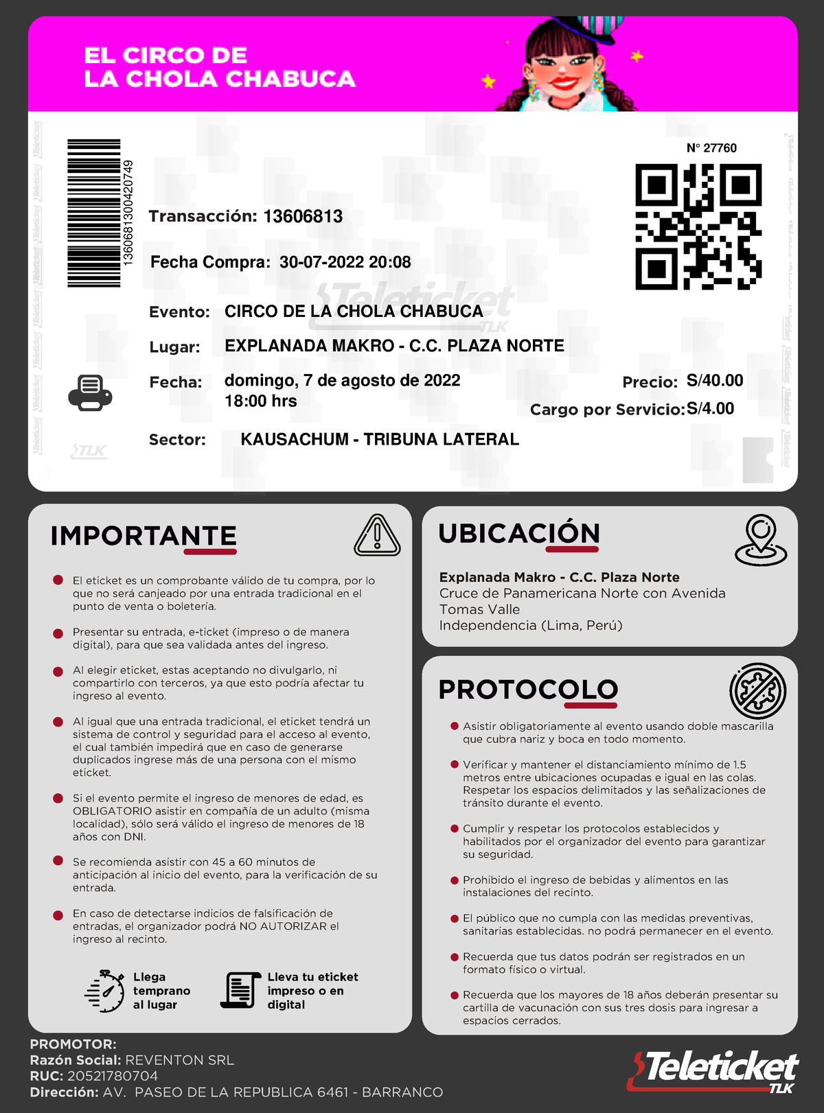 Eticket Rev013 13606813 4 - IMPORTANTE El Eticket Es Un Comprobante ...