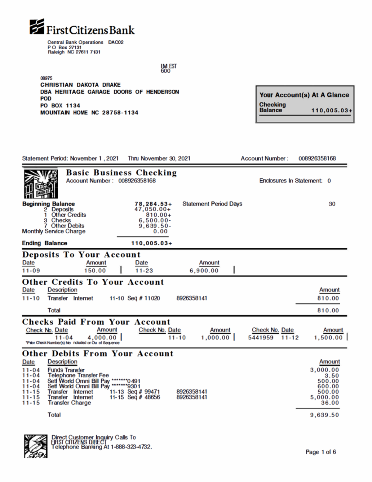 11 30 2021-8168 Correct Bank Copy sheet pdf file - Ji firstCitizensBank ...