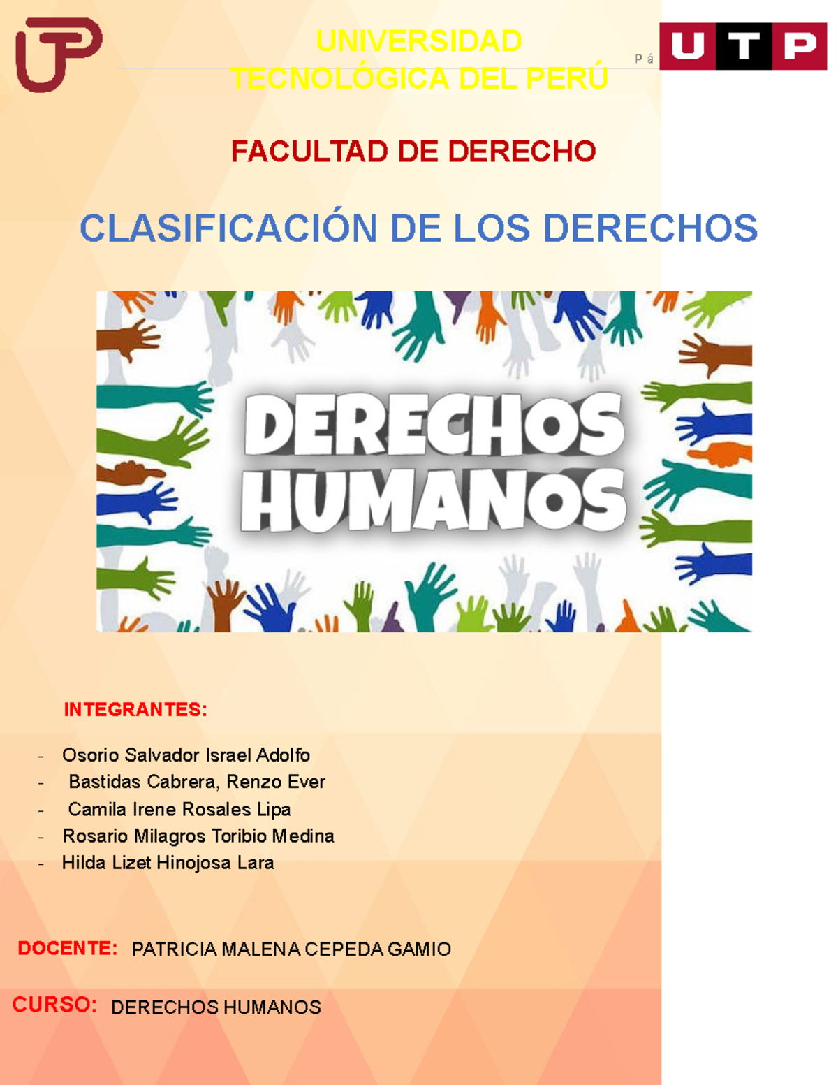 Ta Derechos Humanos - Trabajo - UNIVERSIDAD P á G I N A | 1 TECNOLÓGICA ...