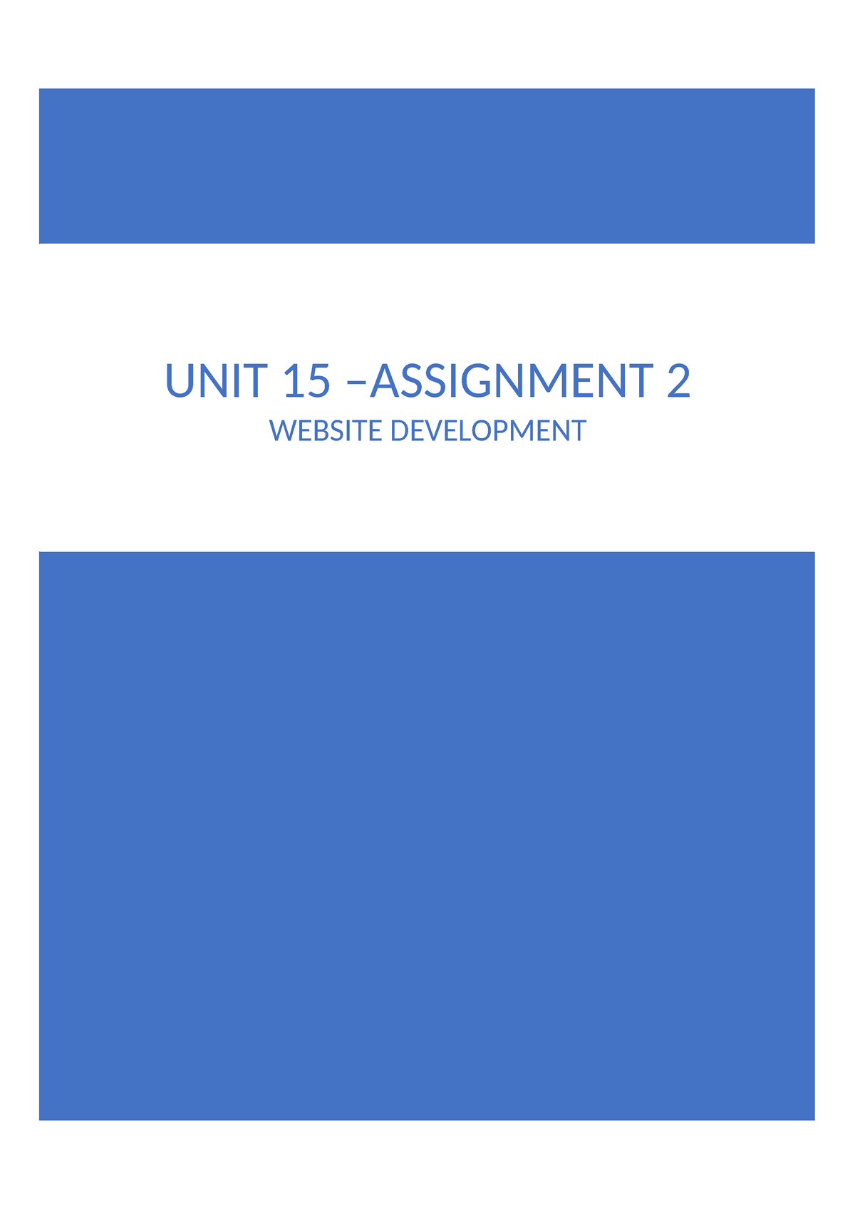 unit 15 website development assignment 1